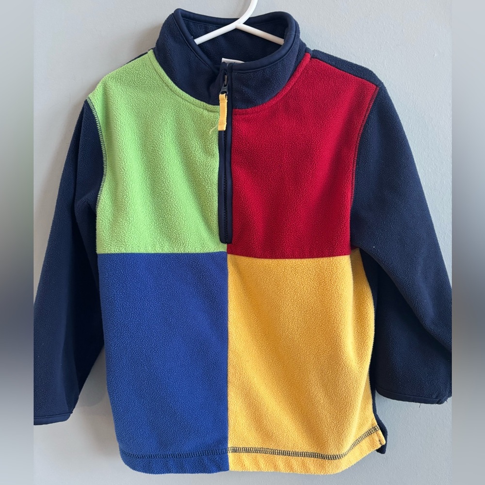Y2K Talbots Kids colorblock 1/4 zip Fleece Pullover size 4